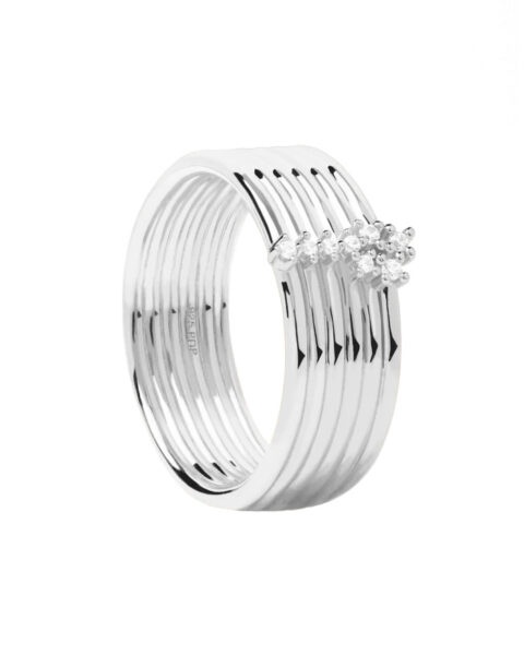 PDPAOLA Nadčasový stříbrný prsten se zirkony SUPER NOVA Silver AN02-614 52 mm