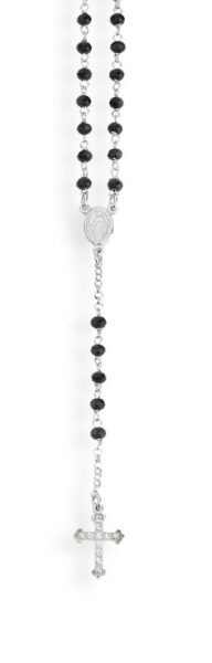 Amen Půvabný stříbrný náhrdelník s krystaly Rosary CROBNZ4