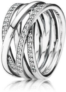 Pandora Stříbrný propletený prsten 190919CZ 60 mm
