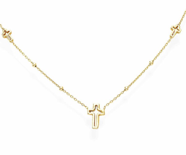 Amen Nadčasový pozlacený náhrdelník s křížky Pray
