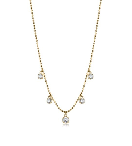 Brosway Blyštivý pozlacený náhrdelník se zirkony Desideri BEIN015