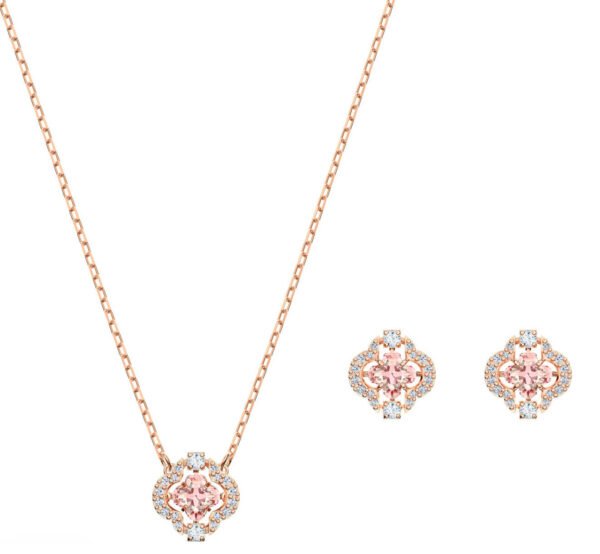 Swarovski Sada růžově zlacených šperků s krystaly Sparkling Dance 5516488 (náhrdelník