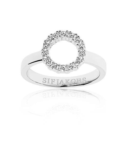 Sif Jakobs Stříbrný minimalistický prsten s kubickými zirkony Biella SJ-R337-CZ 55 mm