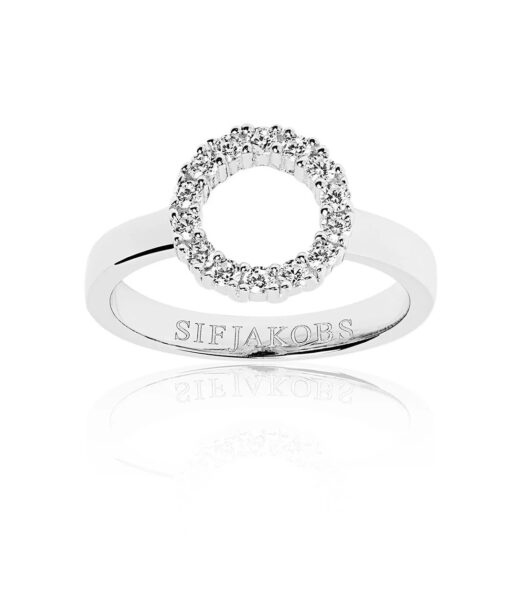 Sif Jakobs Stříbrný minimalistický prsten s kubickými zirkony Biella SJ-R337-CZ 54 mm