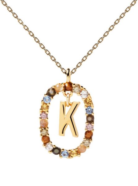 PDPAOLA Krásný pozlacený náhrdelník písmeno "K" LETTERS CO01-270-U (řetízek