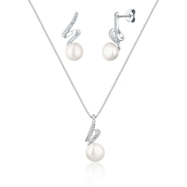 JwL Luxury Pearls Elegantní set šperků s pravou perlou a zirkony JL0746 (řetízek