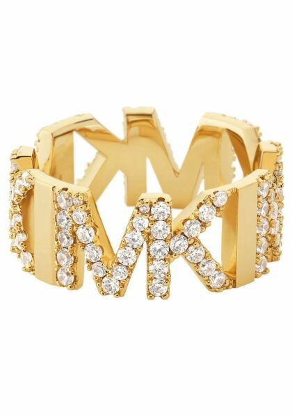 Michael Kors Luxusní pozlacený prsten se zirkony MKJ7961710 54 mm