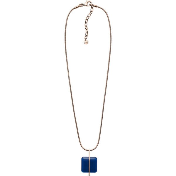 Skagen Bronzový náhrdelník s modrým sklem Sea Glass SKJ1134791