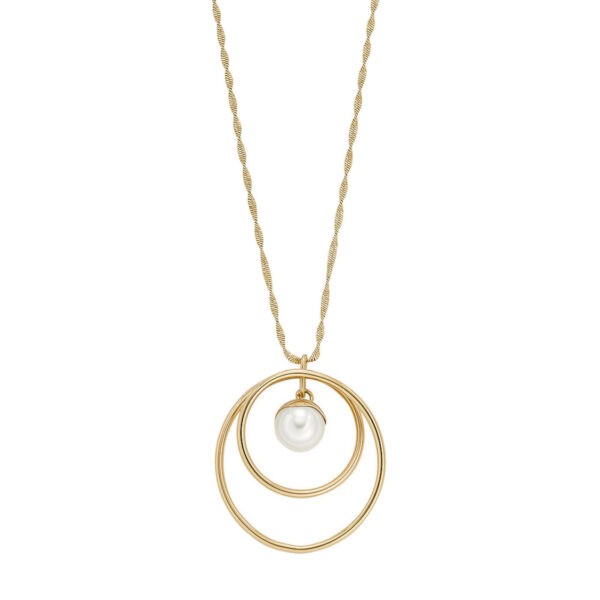 Skagen Luxusní pozlacený náhrdelník s pravou říční perlou Agnethe SKJ1724710