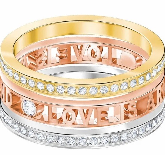Swarovski Překrásný tricolor prsten s krystaly Admiration 54514 57 mm