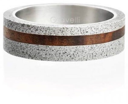 Gravelli Betonový prsten šedý Simple Wood GJRUWOG001 72 mm