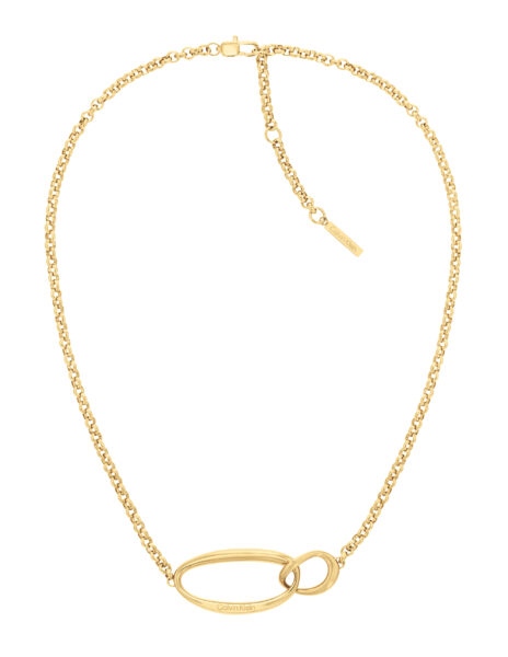 Calvin Klein Půvabný pozlacený náhrdelník Sculptural 35000354