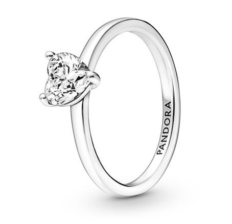 Pandora Něžný stříbrný prsten Sparkling Hearts 191165C01 58 mm