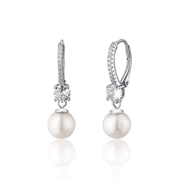 JwL Luxury Pearls Luxusní stříbrné náušnice z pravých mořských perel Akoya JL0825