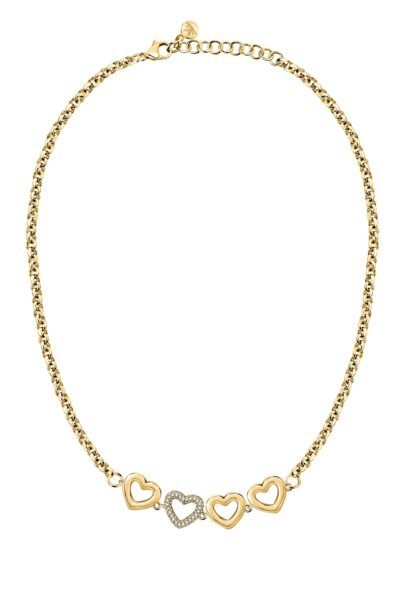 Morellato Půvabný pozlacený náhrdelník se srdíčky Bagliori SAVO23