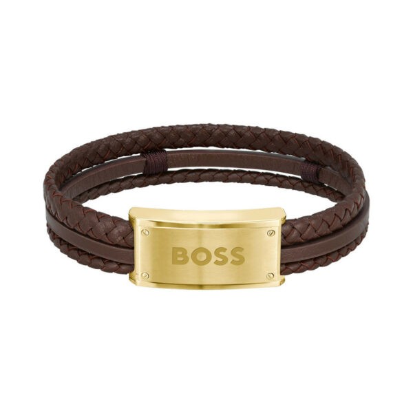 Hugo Boss Stylový hnědý kožený náramek 1580424
