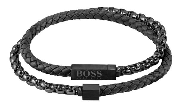 Hugo Boss Módní černý náramek pro muže Blended 1580150 19 cm
