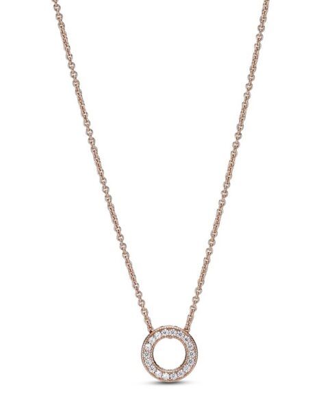 Pandora Bronzový náhrdelník s třpytivým přívěskem Rose 387436C01-45 (řetízek