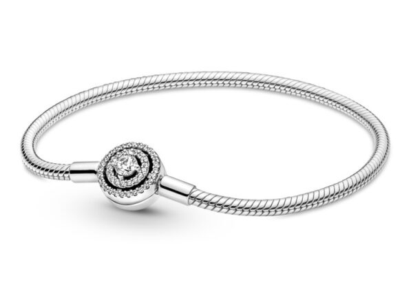 Pandora Elegantní stříbrný náramek Moments se zirkony 590038C01 19 cm