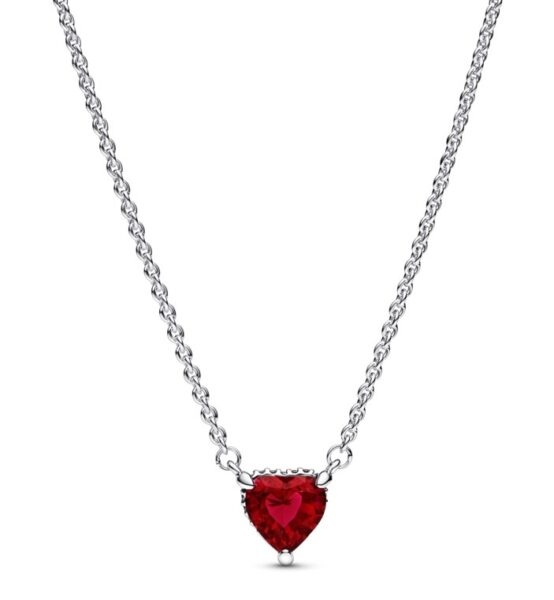 Pandora Slušivý stříbrný náhrdelník Třpytivé srdce 392542C01-45