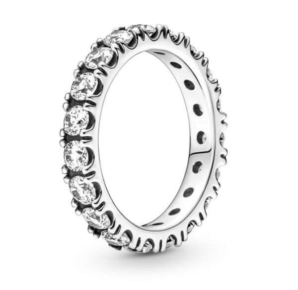 Pandora Třpytivý stříbrný prsten s čirými krystaly Eternity 190050C01 54 mm