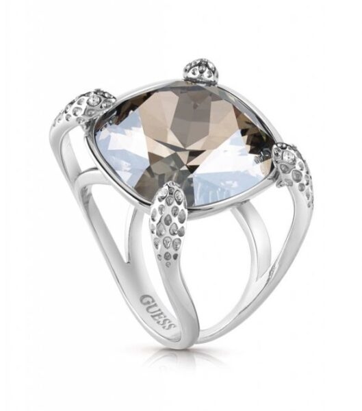 Guess Výrazný ocelový prsten s krystaly UBR29023 54 mm