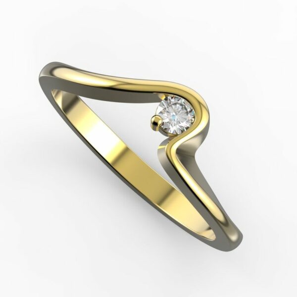 Zlatý dámský prsten DF 3219 ze žlutého