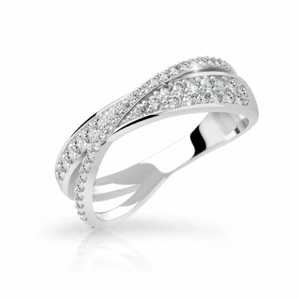 Zlatý dámský prsten DF 3348 z bílého